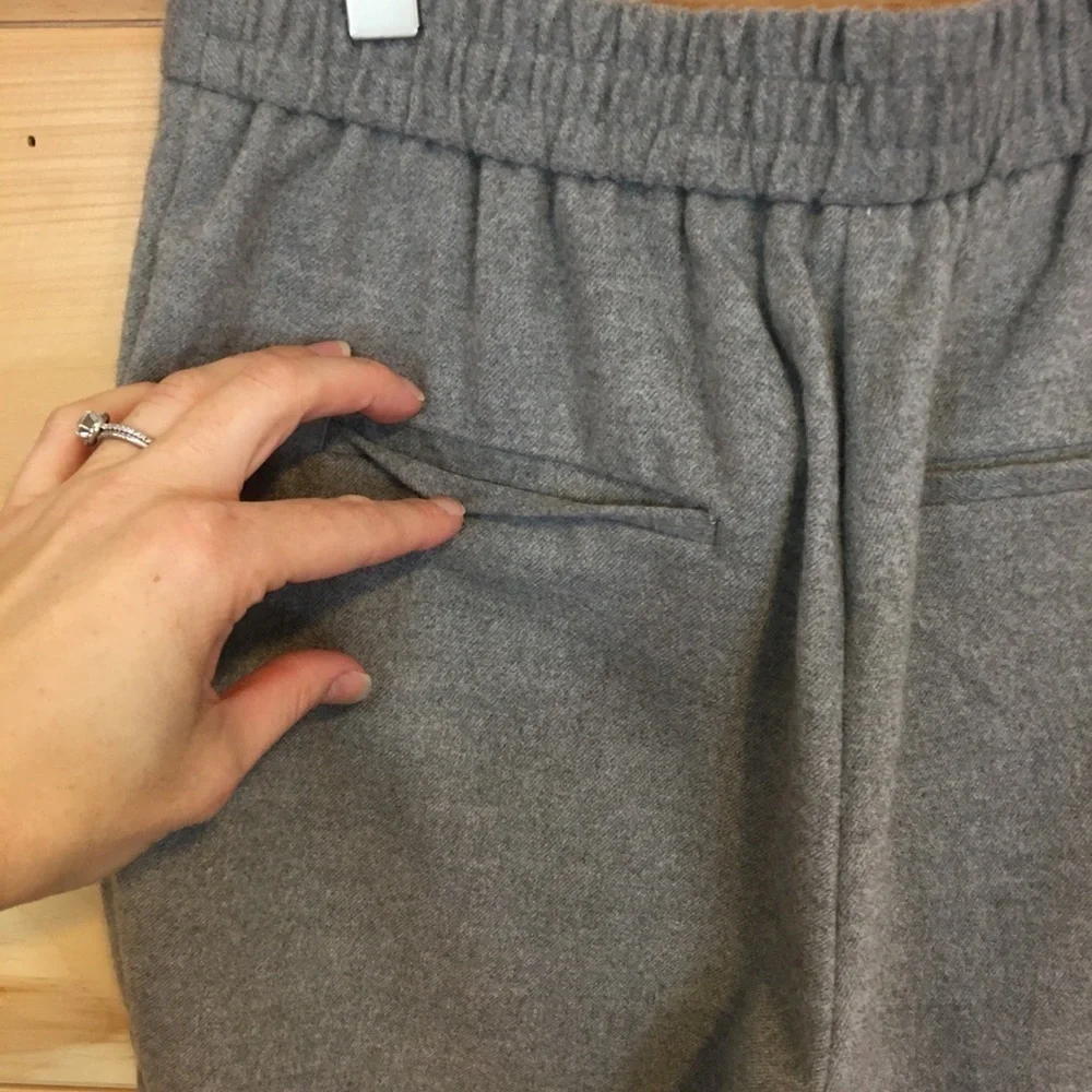 Zara | Gray ankle length elastic waist pants xs